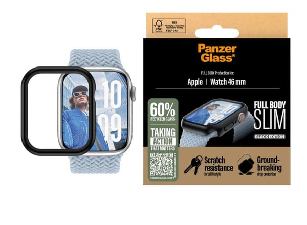 PanzerGlass Snappie - Beskyttende deksel frontdeksel for smartarmåndsur - helt kropp, slank - 100 % resirkulert polykarbonat, herdet glass (mikrofr...