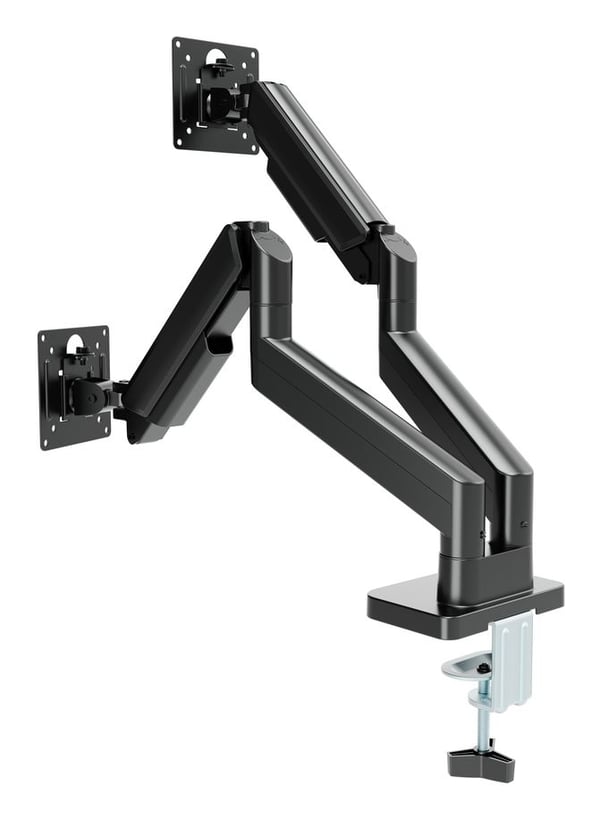 Gembird - Monteringssett (2 leddarmer, skrivebordsklemmemontering, 2 VESA-plater) - adjustable, gas spring arms - for 2 LCD/plasma-paneler - alumin...