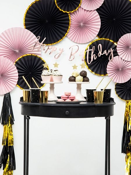 PartyDeco TG2, Garland, Sort, Gull, Gratulasjoner, 1500 m, Gutt/Jente, Ikke for barn under 36 måneder