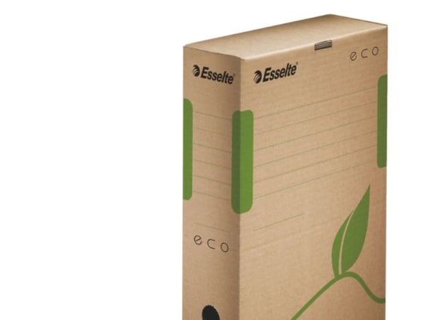 Esselte arkivboks ECO, DIN A4, brun (B) 80 mm laget av 100 % resirkulert papp, 100 % resirkulerbar, - 25 stk (623916)