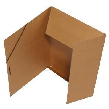 Elastikmappe Folio fidelekarton brun med 3 klapper - pak/20 stk.