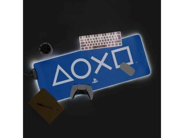 Paladone-underlag PALADONE Playstation skrivebordsmatte - musematte (80 x 30 cm) med bakgrunnsbelysning