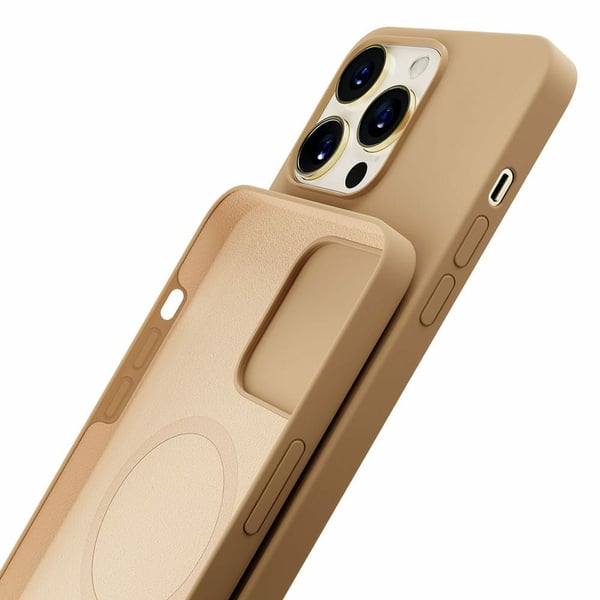 3MK Kotelo Kova silikoni MagCase tumman kullanvärinen iPhone 15 Pro:lle