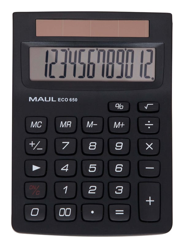 MAUL ECO 650, Tasku, Perus, 12 lukua, 1 linjat, Aurinko, Musta