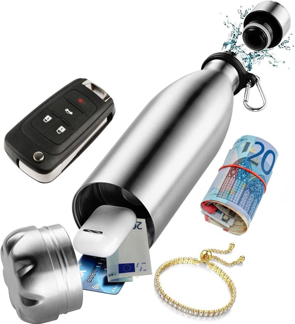 KH Security 370216, Kannettava kassakaappi, Ruostumaton teräs, 0,35 L, Ruostumaton teräs, 45 mm, 45 mm, 45 mm