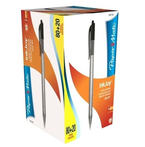 Papermate Inkjoy, Svart, 100 styck