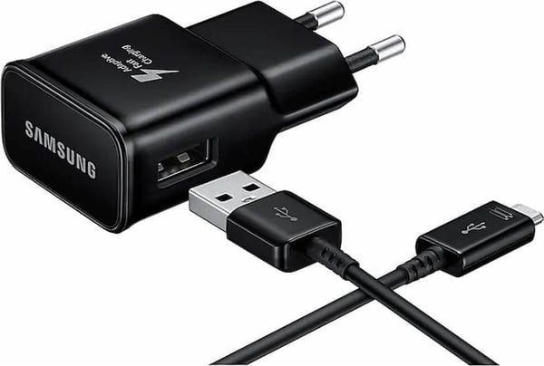 Samsung EP-TA200EBE USB-A 15W nettlader med kabel EP-DR140ABE USB-A - USB-C (OOB Bulk - erstatningsemballasje) - svart
