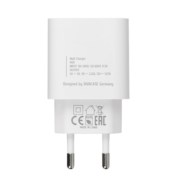 Rivacase 4260709013183, Automatisk, AC, 1 m, Hvit