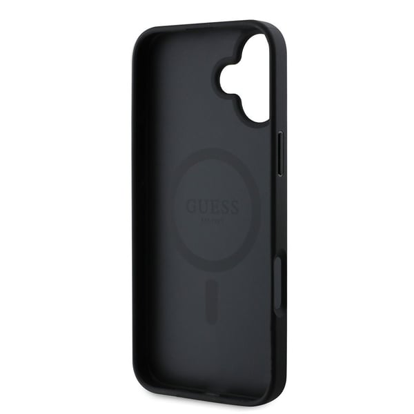 Dėklas Guess GUHMP16SPSAHMCK iPhone 16 6.1" juoda/juodas hardcase Saffiano Classic Logo MagSafe