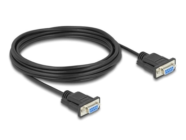 DeLOCK 86826 seriekabel DB-9 hona till hona 5 m RS-232, svart