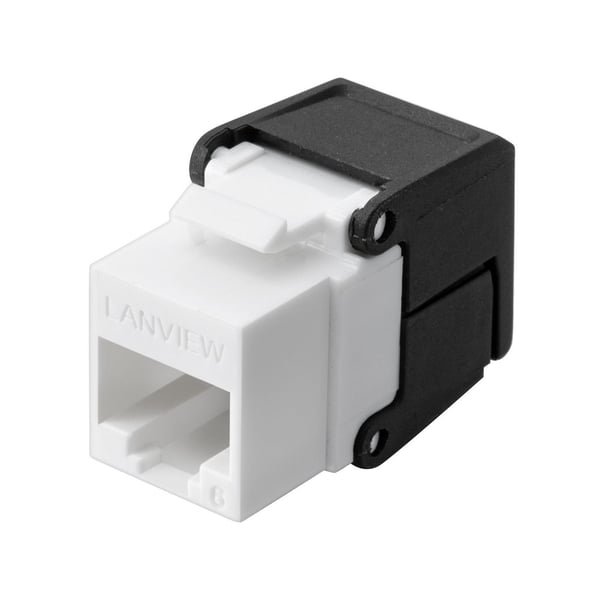 Lanview - Modulär insättning - Cat 6, unshielded, flip - CAT 6 - UTP - RJ-45 - svart, vit