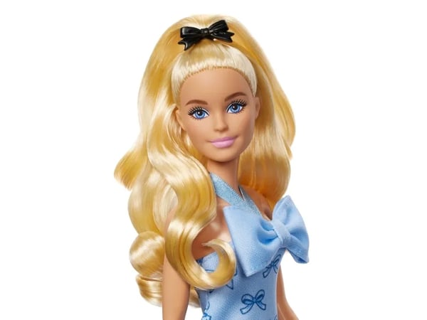 Barbie Fashionista #237 muotinukke, sininen niskalenkkimekko rusetilla