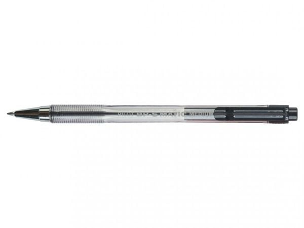 Pilot BP-S Matic, Klips, Uttrykkbar kulepenn med hengefeste, Gjenfyllbar, Sort