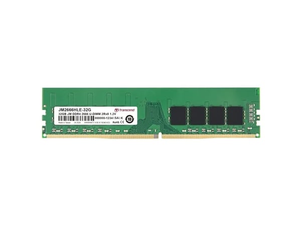Transcend JetRam JM2666HLE-32G RAM-minne 32 GB DDR4 2666 MHz U-DIMM
