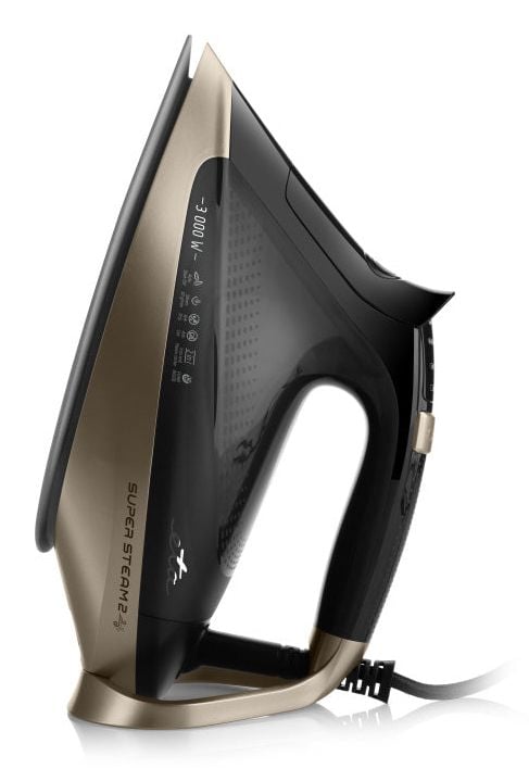 Eta SuperSteam II, Dampstrykejern, Keramisk strykesåle, 3 m, 200 g/min, Svart, Gull, 60 g/min
