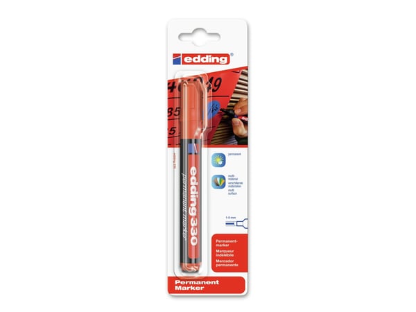 Edding 330, Rød, Meisel tupp, Flerfarget, 1 mm, 5 mm, Multi