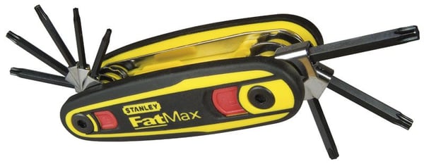 Stanley 0-97-553, Kokoontaitettava torx-avain, T10, T15, T20, T25, T27, T30, T9, Musta, Keltainen, Terästä, 8 kpl