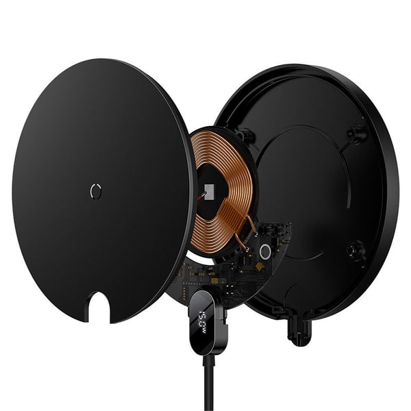 Baseus digitaalinen LED induktiivinen laturi 1x USB-A 2 A (BSU3185BLK)