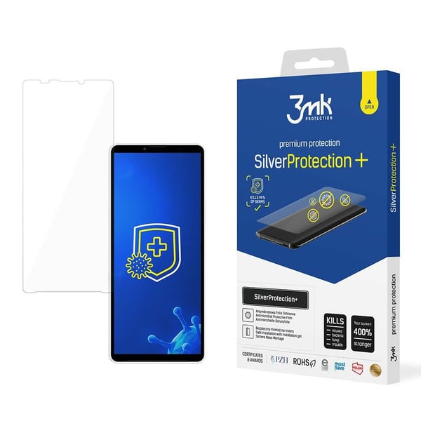 3MK 3MK 3MK Silver Protect+ Sony Xperia 10 V Märkäasennus Antimikrobinen kalvo