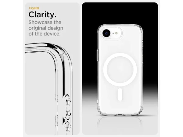 Spigen Crystal Hybrid (MagFit), Etui, Apple, iPhone 16e, 15,5 cm (6.1"), Gjennomsiktig, Hvit