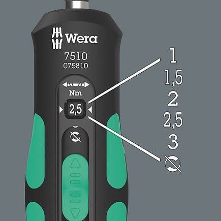 Wera 7510 Kraftform Safe-Torque Speed momenttitaltta 1-3 Nm 1/4" kuusiokanta