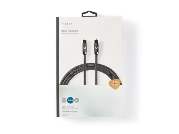 Nedis CATB25000GY30, TOSLINK, Hankjønn, TOSLINK, Hankjønn, 3 m, Grå