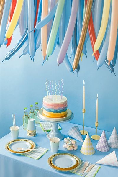PartyDeco MBP1P-000, Ilmapallo, Keltainen, Oranssi, Lila, Mintunvärinen, Vaaleansininen, Vaalea pinkki, 50 mm, 1300 mm, 30 kpl