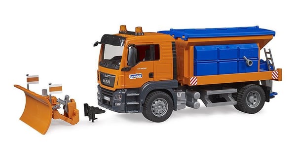 Bruder 03785 MAN TGS talvikunnossapidon leikkikuorma-auto lumiauralla