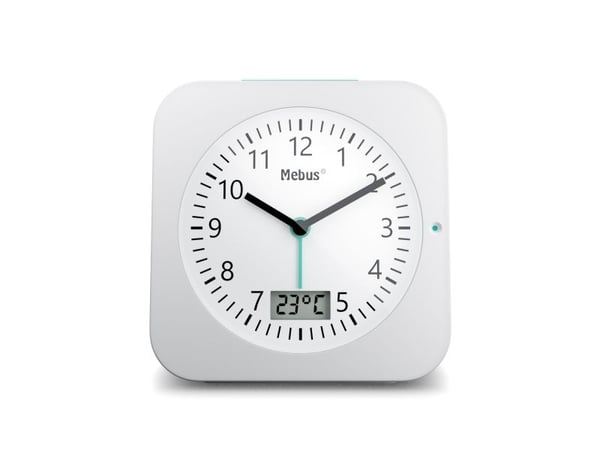 Mebus 25610, Digital vekkerklokke, Hvit, 12 timers, F, °C, Radio/lydsignal, Analog