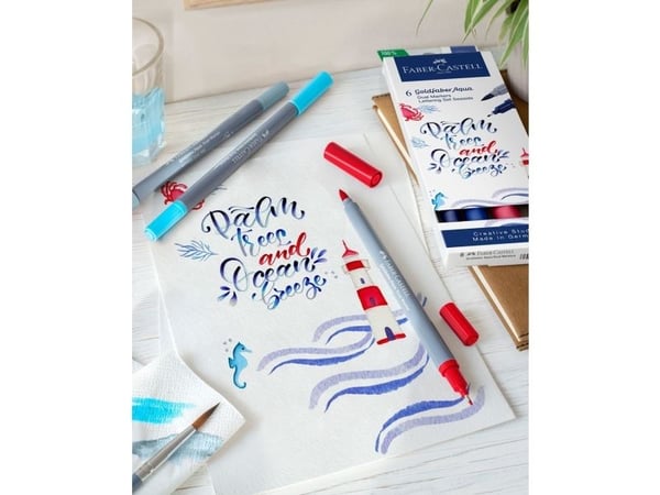 Faber-Castell 164519, Monivärinen, Monivärinen, 6 väriä, Hienojakoinen, Harjas/ohut pää, Pyöreä