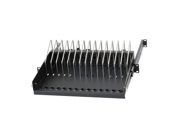 Techly I-CABINET-TRAY14BK utdragbar rackhylla, 19", 14 fack