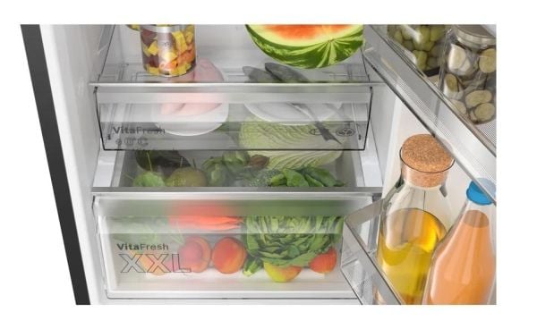 Bosch Serie 4 KGN39EXCF, 363 l, SN-T, 10 kg/24t, C, Fresh zone compartment, Svart, Rustfritt stål