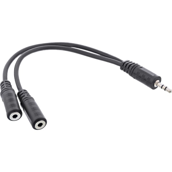 InLine 99300, 3,5 mm, hane, hona, 0,2 m, svart
