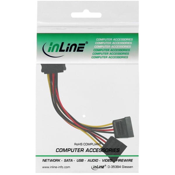 InLine SATA Strom-Y-kaapeli SATA - 0,15m