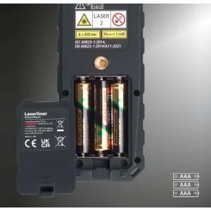 Laserliner DistanceMaster, Laseretäisyysmittari, m, musta, Harmaa, Valkoinen, Digitaalinen, LCD, 50 m