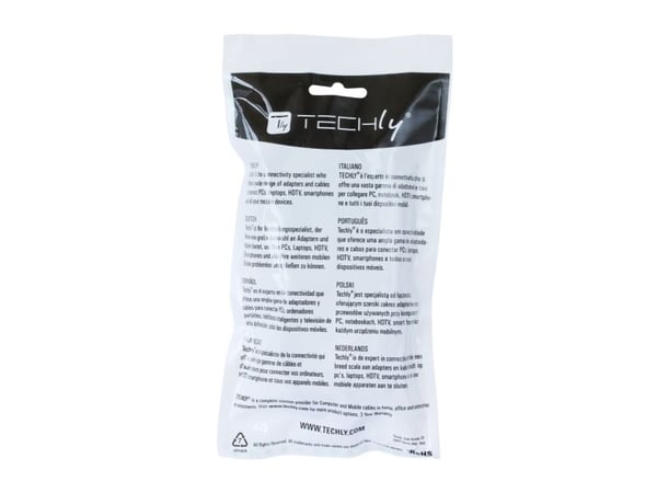 TECHly - HDMI-kabel med Ethernet - HDMI hann til HDMI hann - 2 m - trippel beskyttelse - hvit - 4K-støtte