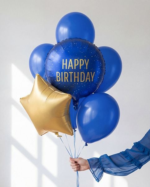 PartyDeco FB353-074, Ilmapallo, Kalvo, Laivasto, Kulta, Yksivärinen, Syntymäpäivä, Pyöreä