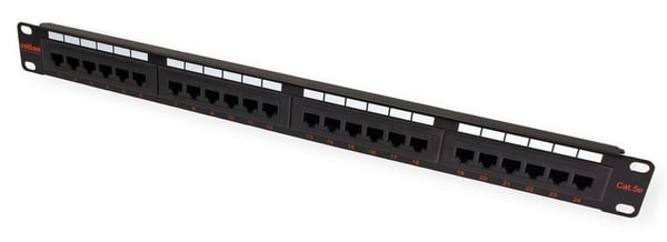 Roline - Koblingspanel - CAT 5e - UTP - svart - 19" - 24 porter