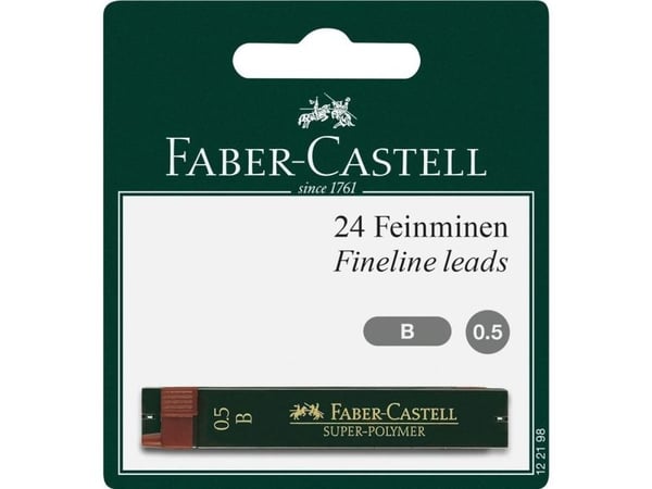Faber-Castell 122198, B, Svart, 0,5 mm, 12 styck