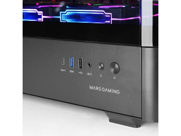 Mars Gaming MCLCDPRO, Midi Tower, PC, Svart, ATX, micro ATX, Mini-ITX, Härdat glas, Spela