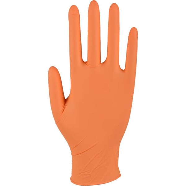 Tutkimuskäsine, ABENA Classic Sensitive, L, oranssi, nitriili, puuteriton - (100 kpl)