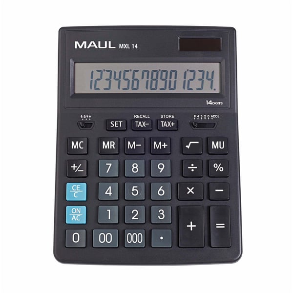 MAUL MXL 14, Desktop, Skjerm, 14 sifre, 1 linjer, Batteri, Svart