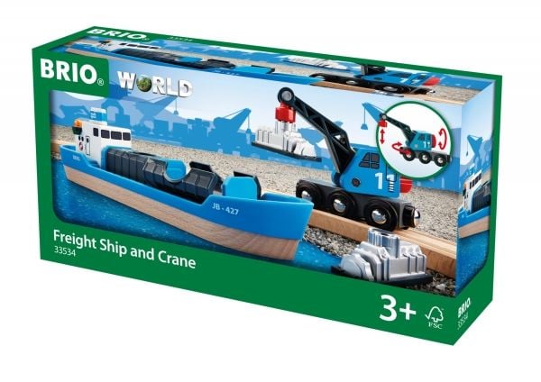 BRIO 33534 Freight Ship and Crane