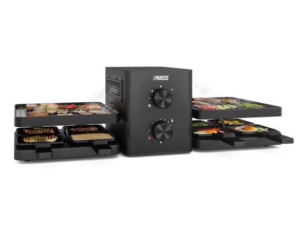 Princess 162660 raclettegrilli 8 hengelle 1500 W, Purify, musta