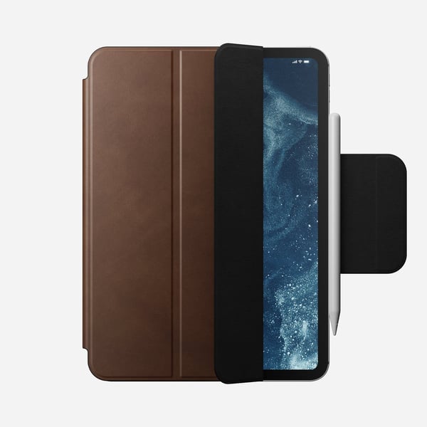 NOMAD Leather Folio for iPad Pro 11" M4 (2024) med magnetisk feste for Apple Pencil Brown