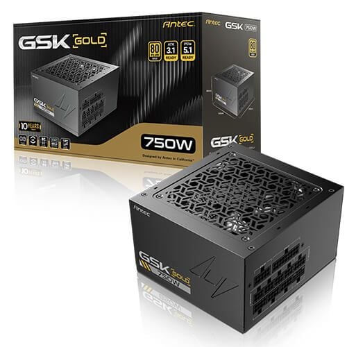 Antec GSK750 V2 EC - 750W 80+ Gold Täysmodulaarinen ATX 3.1 - 750W 80+ Gold