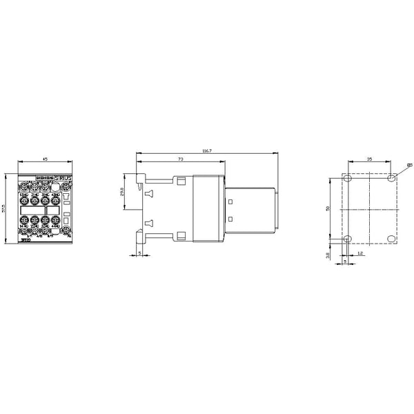 Siemens 3RT2015-1AK64-3MA0 Tehonsuojaus 3 x katkaisija 690 V/AC 1 kpl