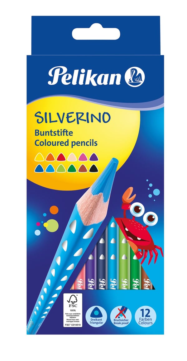 Pelikan 700634, Svart, Blå, Brun, Grön, Ljusblå, Ljusgrön, Orange, Persika, Rosa, Röd, Violett, Gul, 12 styck