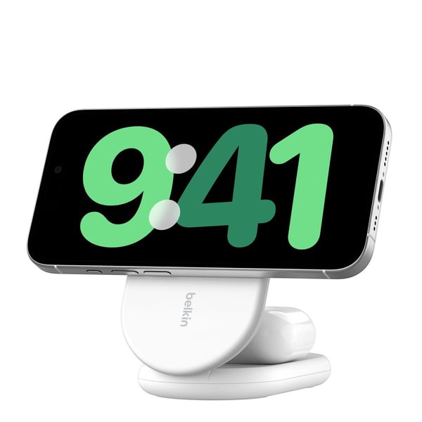 Belkin WIZ028VFWH langaton 2-in-1-laturi 15 W iPhone 12/13/14/15/16 valkoinen