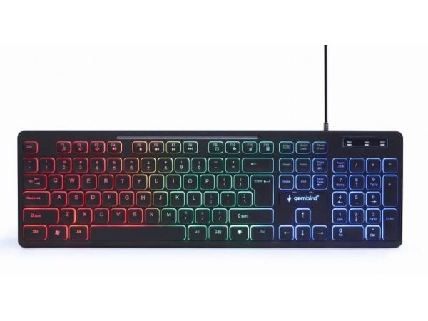 Gembird KBS-UML-01 - Sett med tastatur, mus og musepute - bakgrunnsbelyst - USB - USA - løsvekt - fargeboks
